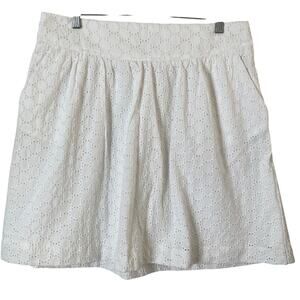 Loft Outlet Skirt Womens 12 White Eyelet A Line